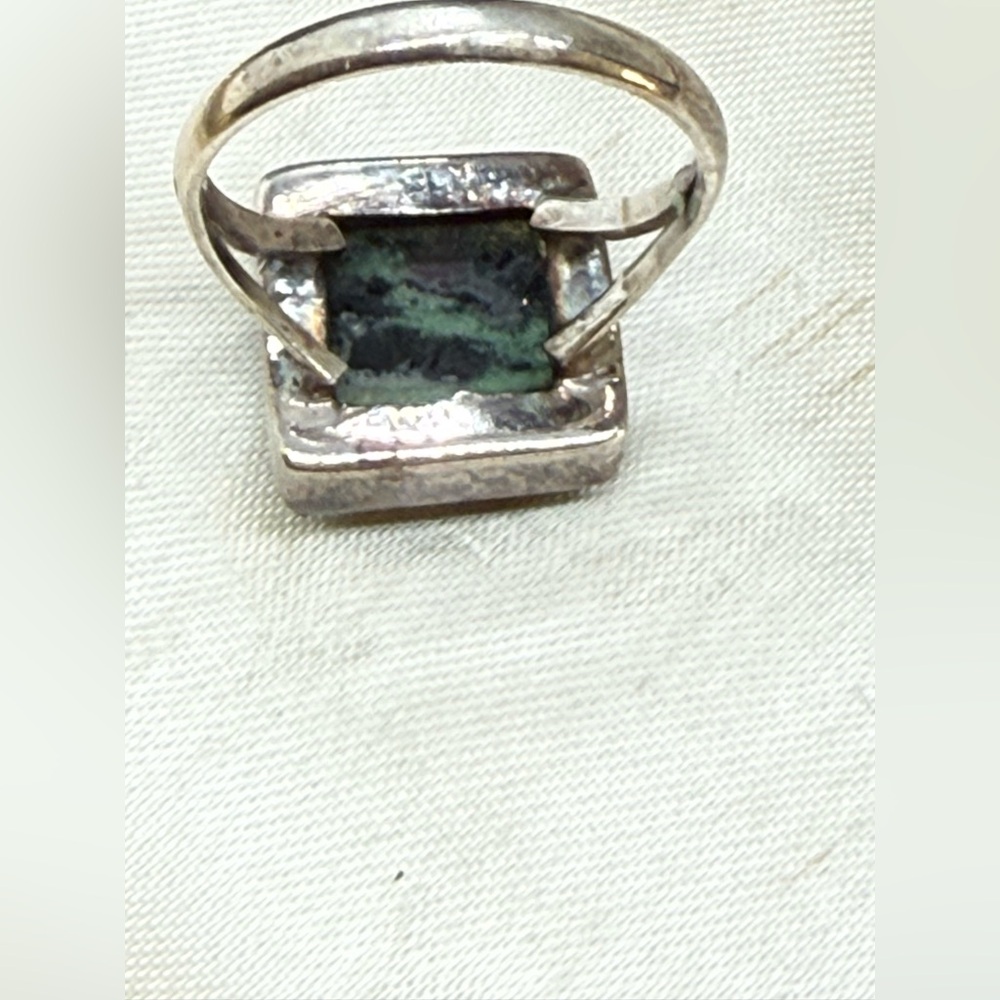 Vintage Ruby Zoisite Silver Ring - image 5